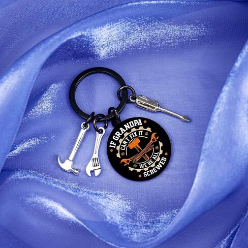 Funny Fathers Day Birthday Gifts for Grandpa Mechanic Handyman Keychain Cool Grandfather Father’s Day Birthday Gift Ideas Key Chain If Grandpa Can't Fix It We're All Screwed Keychain Accesories in Saudi Arabia