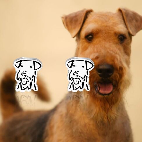 OKEYCH Airedale جحر عاشق هدية Airedale جحر تصميم أقراط Airedale جحر مالك مجوهرات Airedale جحر أمي هدية in Kuwait