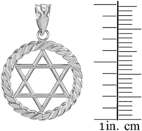 925 Sterling Silver Jewish Star of David in Circle Rope Pendant in Saudi Arabia