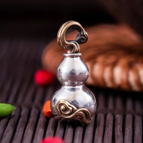 COPPERTIST.WU سحر القرع الصغير فنغ شوي تميمة قلادة مجوهرات مصنوعة يدويًا هدية للنساء والرجال، الثور. الفضة والنحاس (سحر فقط) in Kuwait