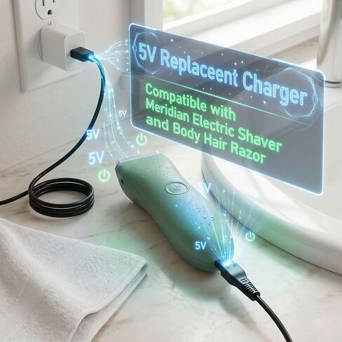 Charger Cord for Meridian Shaver Charger, Replacement Charger for Meridian Trimmer 5V Grooming Meridian Charger Cord. in Saudi Arabia