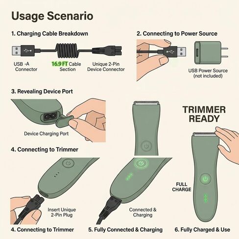Charger Cord for Meridian Shaver Charger, Replacement Charger for Meridian Trimmer 5V Grooming Meridian Charger Cord. in Saudi Arabia