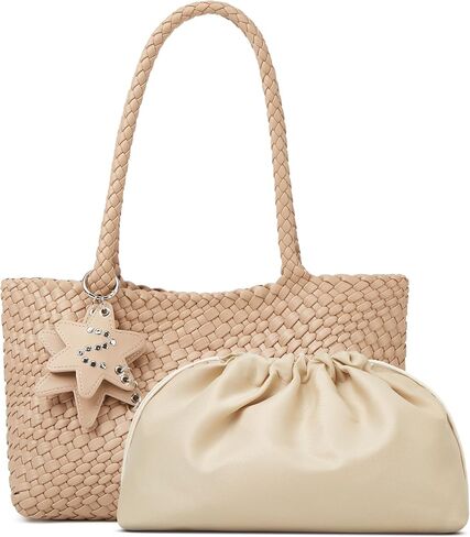 Woven Tote Bag for Women with Purse, Fashion Shoulder Hobo Underarm Bags, Large Woven Handmade Work Commuter Day Bags in Saudi Arabia