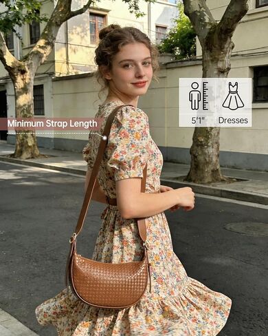 Purses for Women Woven Crescent Shoulder Bag 2PC Vegan Leather Hobo Crossbody Handbag with Small Matching Bag in Saudi Arabia