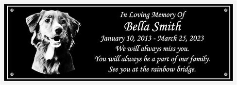 Photo Memorial Bench Plate, Personalized Plaque, Door Name Plate, Building Sign, Engraved Tree Plaque, Multiple Sizes and Colors(Black With White Writing) in Kuwait