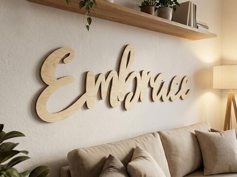 Personalized Wood Sign, Laser Cut, Birch Plywood Material, Select Favorite Font, Size and up to 3 Lines per Size, Live Preview in Kuwait