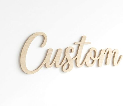 Personalized Wood Sign, Laser Cut, Birch Plywood Material, Select Favorite Font, Size and up to 3 Lines per Size, Live Preview in Kuwait