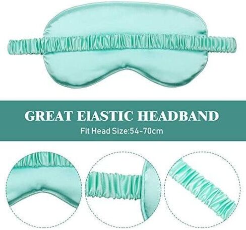 4 Pcs Silk Eye Mask for Sleeping Soft Satin Sleep Mask with Ear Plugs with Adjustable Strap Sleep Shading for Women Men Travel Nap Relaxation(Light Colors) in Saudi Arabia
