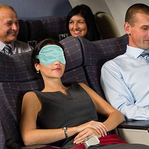 4 Pcs Silk Eye Mask for Sleeping Soft Satin Sleep Mask with Ear Plugs with Adjustable Strap Sleep Shading for Women Men Travel Nap Relaxation(Light Colors) in Saudi Arabia