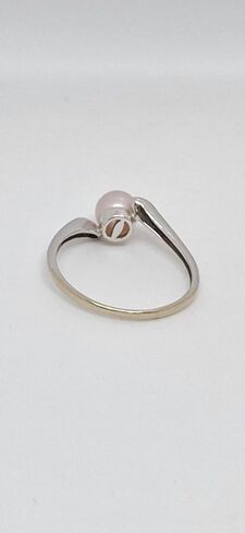 Lucky&Store NATURAL Color Freshwater Pearl/Diamond 14K White Gold Ring. Pearl Ring LOVER. in Saudi Arabia