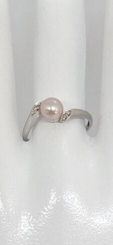 Lucky&Store NATURAL Color Freshwater Pearl/Diamond 14K White Gold Ring. Pearl Ring LOVER. in Saudi Arabia