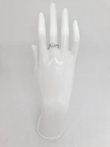 Lucky&Store NATURAL Color Freshwater Pearl/Diamond 14K White Gold Ring. Pearl Ring LOVER. in Saudi Arabia