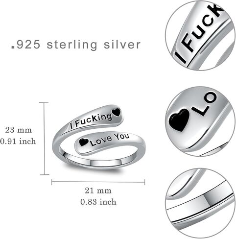 I Fucking Love You Ring 925 Sterling Silver Hope Rings Promise Jewelry Gift for Women in Kuwait