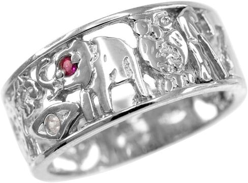 Good Luck Charms 925 Sterling Silver Open Design CZ-Studded Ring in Saudi Arabia