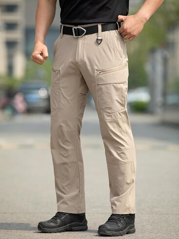 CARWORNIC Men's Quick Dry Hiking Cargo Pants Water-Resistant Flex Lightweight Nylon Outdoor Fishing Tactical Pants 10 Pockets in Saudi Arabia