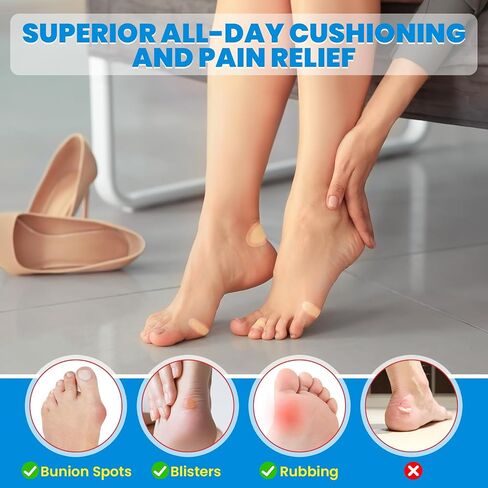 Blister Bandages for Feet - 36 Pcs Hydrocolloid Blister Bandages, Waterproof Blister Pads Blister Cushions for Feet Toes Heels Blister Prevention & Recovery (4 Shape Variety Pack) in Saudi Arabia