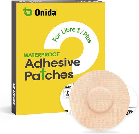 Onida Freestyle Adhesive Patches 20 Pack, Sensor Covers for Freestyle Libre 3/Plus Waterproof&Sweatproof, CGM Sensor Patches-No Glue in The Center,Pre-Cut Back Paper in Saudi Arabia