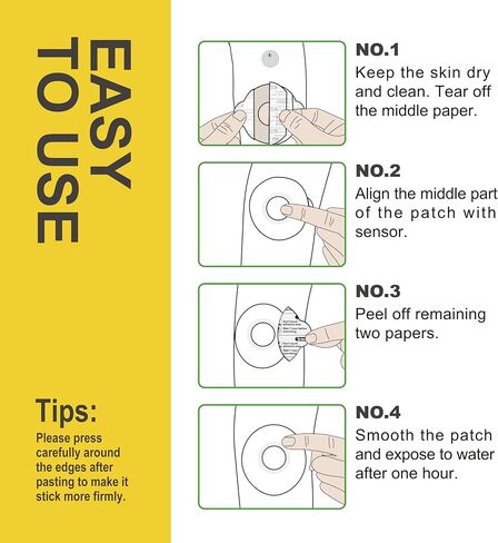 Onida Freestyle Adhesive Patches 20 Pack, Sensor Covers for Freestyle Libre 3/Plus Waterproof&Sweatproof, CGM Sensor Patches-No Glue in The Center,Pre-Cut Back Paper in Saudi Arabia