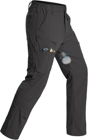 CARWORNIC Men's Quick Dry Hiking Cargo Pants Water-Resistant Flex Lightweight Nylon Outdoor Fishing Tactical Pants 10 Pockets in Saudi Arabia