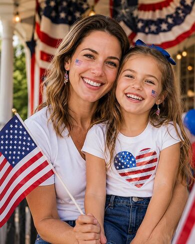 July 4th Independence Day Earrings 250th Anniversary USA Merchandise American Flag Red White Blue Earrings Gold Dangle Earrings for Women Patriotic Memorial Veterans Independence Day Gifts in Saudi Arabia
