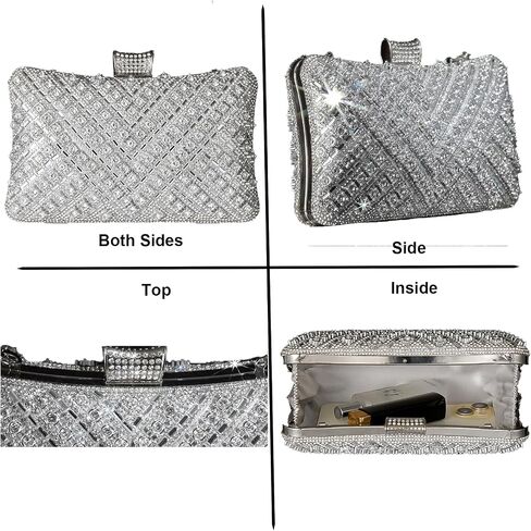 Women Rhinestone Purse, Evening Purse Crossbody Purse - Sparkly Rhinestone Clutch, Evening Clutch Bag Crystal Handbag, Formal Crossbody Clutch Bag for Women Wedding Party Evening Events in Saudi Arabia