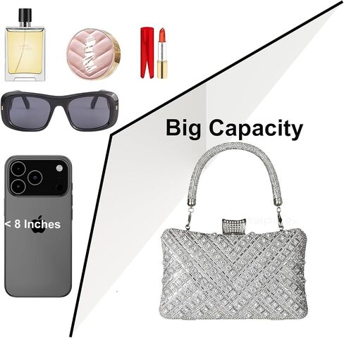 Women Rhinestone Purse, Evening Purse Crossbody Purse - Sparkly Rhinestone Clutch, Evening Clutch Bag Crystal Handbag, Formal Crossbody Clutch Bag for Women Wedding Party Evening Events in Saudi Arabia