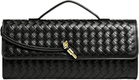 Woven Clutch Purse for Women, Evening Handbags Crossbody Bag Purse Formal Evening Bag Clutch Bag Black Purse in Saudi Arabia