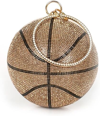Basketball Shaped Rhinestone Evening Clutch Purse for Women, Crystal Crossbody Bag for Party Wedding Dinner in Kuwait