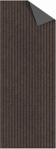 Ottomanson 2' x 12' Hallway Runner with Scraper Pile Extra Durable Non-Slip Rug Mat for Indoor & Outdoor Use - Ideal for Kitchen, Entryway, Patio & Garage - High-Traffic Carpet, Brown in Kuwait