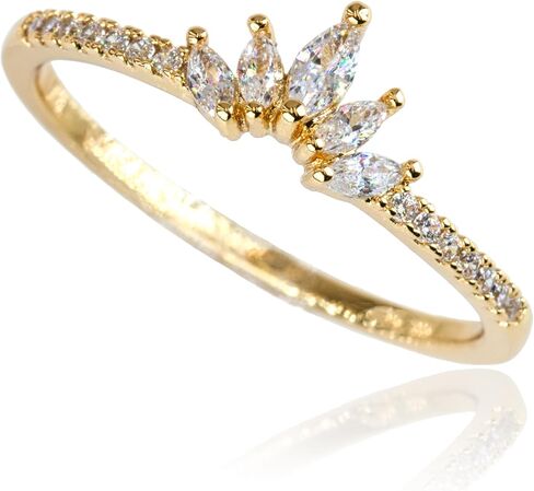 Rapunzel Crown Ring For Women Gold Silver Dainty Stacking Rings Royal Promise Ring Engagement Birthday Gifts For Her in Saudi Arabia