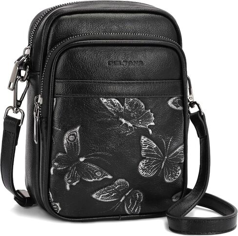 BELTANA Small Crossbody Bags for Women, Butterfly Vegan Leather Cell Phone Bag Trendy Wallet Purse with RFID Card Slots | Triple compartment in Saudi Arabia