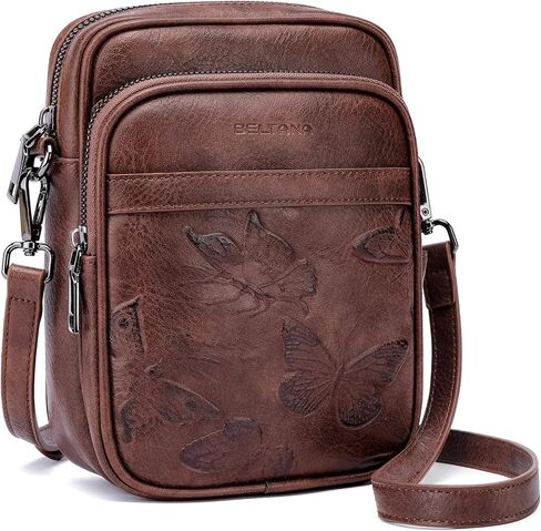 BELTANA Small Crossbody Bags for Women, Butterfly Vegan Leather Cell Phone Bag Trendy Wallet Purse with RFID Card Slots | Triple compartment in Saudi Arabia
