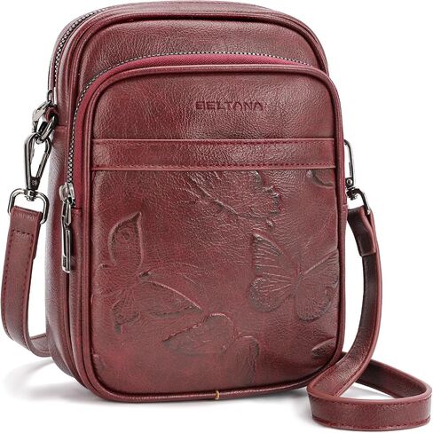 BELTANA Small Crossbody Bags for Women, Butterfly Vegan Leather Cell Phone Bag Trendy Wallet Purse with RFID Card Slots | Triple compartment in Saudi Arabia