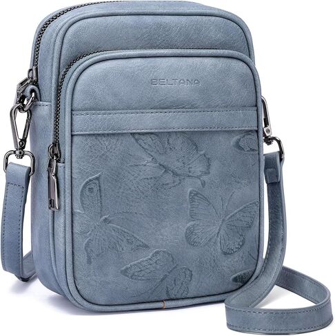 BELTANA Small Crossbody Bags for Women, Butterfly Vegan Leather Cell Phone Bag Trendy Wallet Purse with RFID Card Slots | Triple compartment in Saudi Arabia
