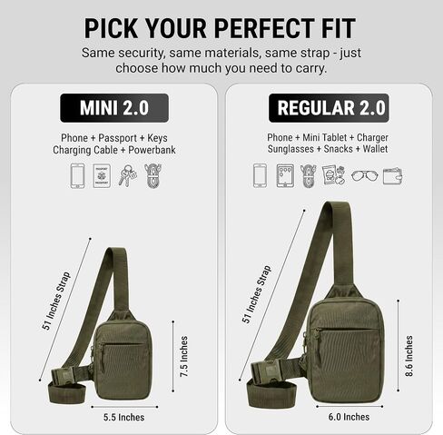 Travel Sling Bag 2.0 for Men & Women - Water Resistant Crossbody Multipocket Chest Bag with Anti-Theft & RFID in Saudi Arabia