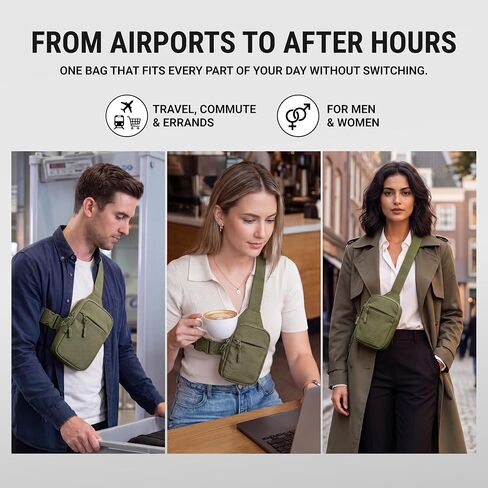 Travel Sling Bag 2.0 for Men & Women - Water Resistant Crossbody Multipocket Chest Bag with Anti-Theft & RFID in Saudi Arabia