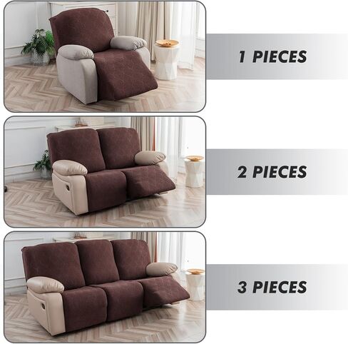 100% Waterproof Recliner Chair Cover, 1 Pieces Stretch Recliner Sofa Slipcovers Washable Cover for Reclining Chair for Pets, Dogs, Kids (Chocolate, 1 Seater) in Saudi Arabia