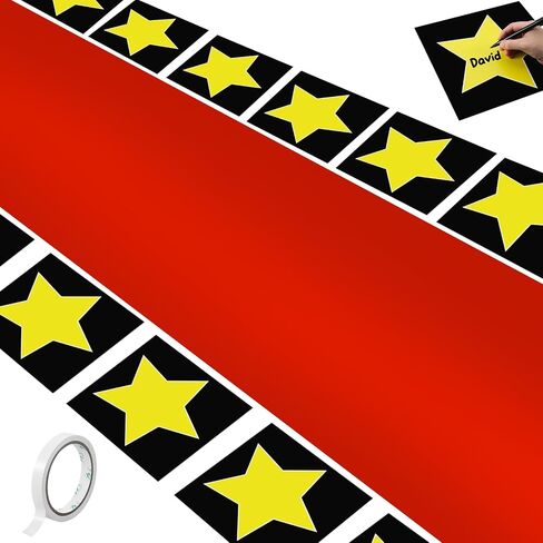 2.6 x 15 FT Kindergarten Graduation Red Carpet Runner for Party, 55 GSM Red Runner Rug Carpet with 30 Stars Shaped Cutouts 1 Tape and 1 Marker for Class of 2026 Preschool Graduations Ceremony Prom in Saudi Arabia