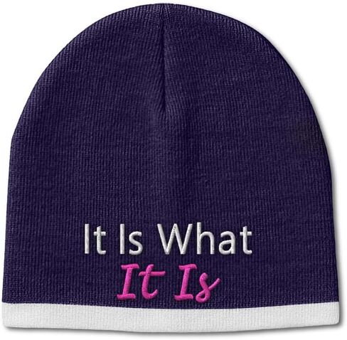 Beanie Hat for Men & Women It is What It is Winter Beanie Winter Hats for Women Acrylic 1 Size in Kuwait