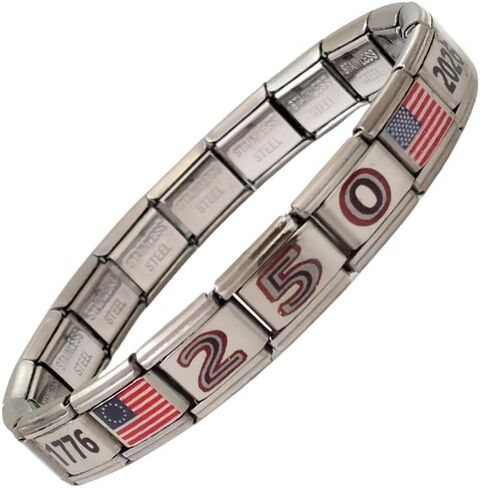 USA 250th Anniversary Bracelet - Commemorative 1776-2026 Semiquincentennial Wristband - Patriotic American Flag Stainless Steel Adjustable Bracelet - Limited Edition Celebration Gift in Saudi Arabia