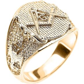 Men's Solid 10k Yellow Gold Scottish Rite Masonic Ring in Saudi Arabia