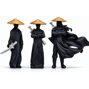 3pcs Mini Statue Samurai Figure Statue Action Figure Set - Japanese Bushido Resin Zen Garden Decor for Bonsai, Terrarium, Mini Japanese Warrior Garden Home Display in Saudi Arabia