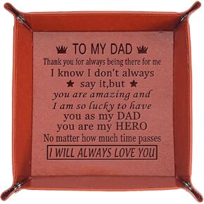 to My Dad Gifts Leather Tray Engraved Personalized Leather Tray A Gift for Fathers Birthday Christmas Thanksgiving for Dad Meaningful Present (Dear Dad Tray) in Saudi Arabia