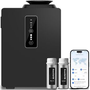 2026 Upgraded 6000 Sq.Ft HVAC Scent Diffuser Machine Kit, Includes 2 Premium Oils, Wi-Fi Control, 1000ML Waterless Cold Air Aromatherapy Essential Oil Hotel Scent Fragrance Diffuser for Large Room in Saudi Arabia