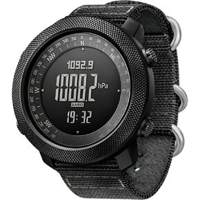 CakCity Digital Watch Military Tactical Watches for Men, 50mm Large Face Zinc Alloy Case with Breathable Double-Layer Nylon Strap, 5ATM Waterproof Shockproof, Altimeter, Barometer, Thermometer, Dual Time, Compass, Alarm, Stopwatch, Countdown in Saudi Arabia