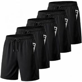 Mens Athletic Shorts-Lightweight Mens Shorts for Gym, Running, & Training-Basketball Activewear-Black in Saudi Arabia