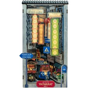 Anavrin Book Nook Kit Bangkok Yaowarat DIY 3D Wooden Booknook for Adults, Teens and Book Lovers, Bookshelf Insert Library Decor, Creative Gift for Family, Friends, and Elderly in Saudi Arabia