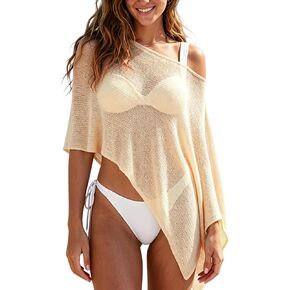 Sheer Poncho Tops for Women Lightweight Crochet Knit See Through Shawl 2026 Summer Bathing Suit Beach Cover Up in Saudi Arabia
