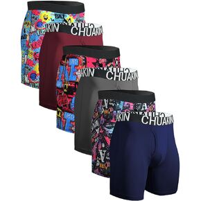 Men's Long Leg Boxer Briefs Sports Performance Breathable Underwear 6-Pack in Saudi Arabia