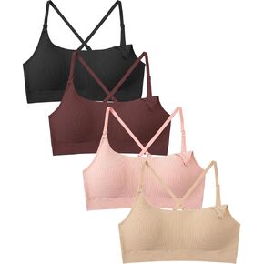 Nursing Bra Seamless Ribbed Wireless Maternity Bra 4Packs Ultra Soft Comfortable Pregnancy Postpartum in Saudi Arabia